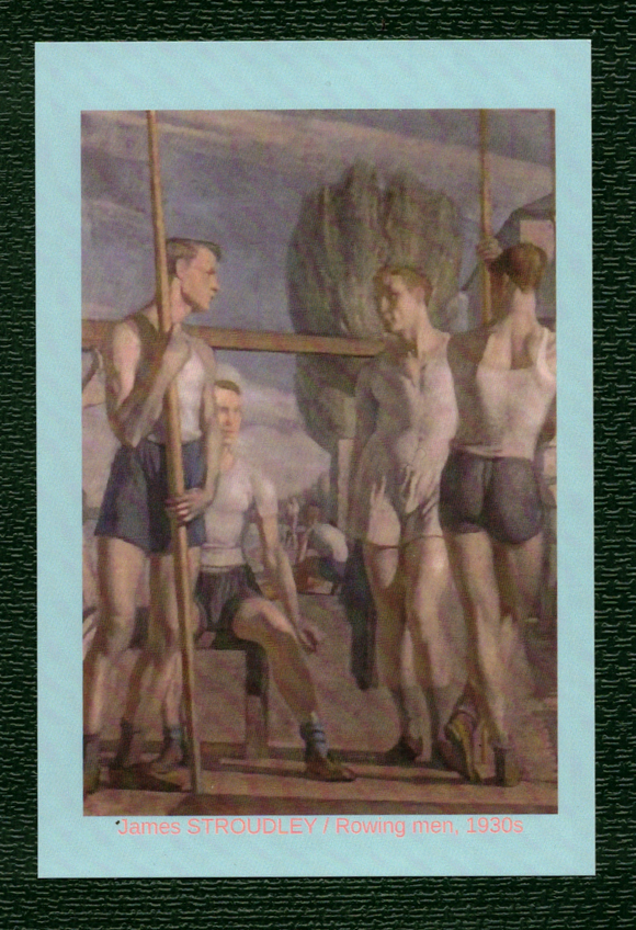 POSTCARD / STROUDLEY, James / Rowing men, 1930s