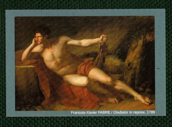 POSTCARD / FABRE, Francois-Xavier / Gladiator in repose, 1789
