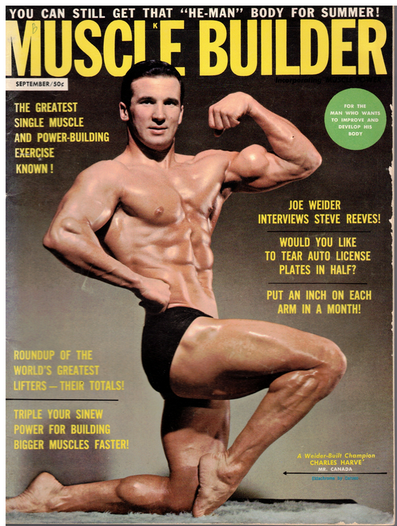 Muscle Builder Magazine / 1962 / September / Steve Reeves / Charles Harve / Don Hollinsworth / George Danenberg / Sammy Berg / Eric Pedersen / Jean-Charles St-Mars