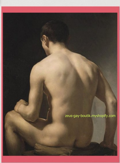 POSTCARD / NAUDIN, Edouard Antoine / Male nude, 1840