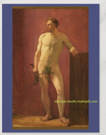 POSTCARD / HAMMER Hans / Man with branch, 1843 (blue)