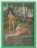 POSTCARD / SELIGER, Max / Nude men in forest, 19th century