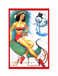 POSTCARD / Pin-up / T'was the sight before Christmas / 1956