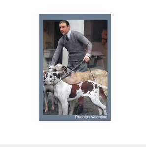 POSTCARD / Rudolph Valentino + dogs, 1924