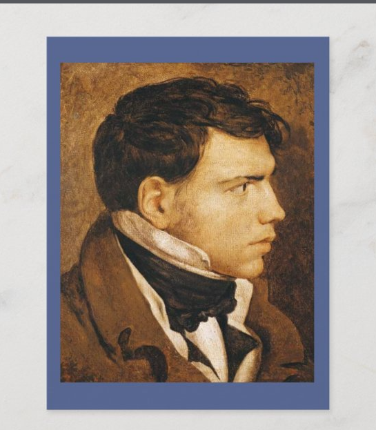 POSTCARD / INGRES, Jean Dominique / Portrait of a young man, 19th century