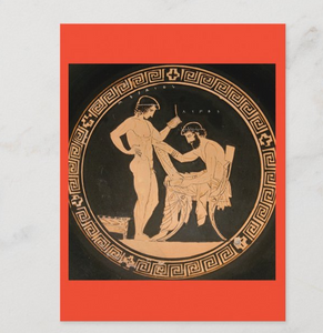 POSTCARD / Eretria Painter / Greece / Greek Wrestling School scene, 440-435 BC