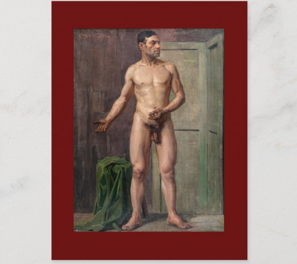 POSTCARD / Simeon VELKOV / Nude male figure, 20th century