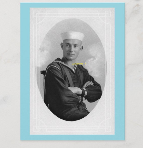 POSTCARD / Sailor with crossed arms, 1950s