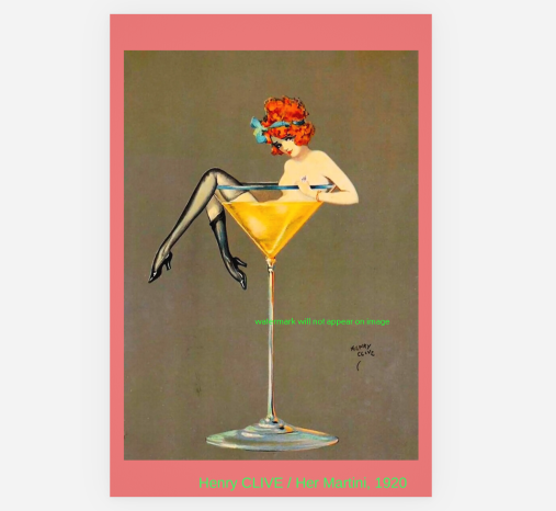 POSTCARD / Henry CLIVE / Her martini, 1920