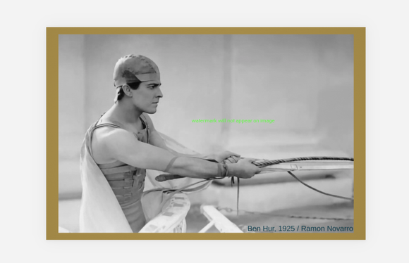 POSTCARD / Ramon Novarro on chariot / Ben Hur, 1925