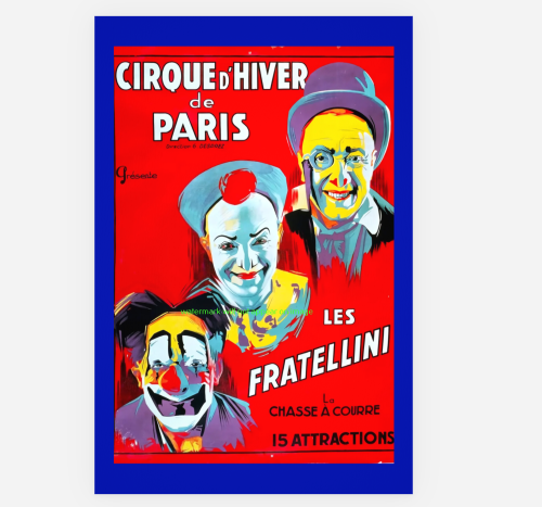 POSTCARD / Clowns Fratellini / Cirque d'Hiver de Paris, 1927