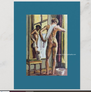 POSTCARD / GRANT Duncan / Male nude in front of mirror, 20th century