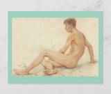 POSTCARD / TUKE Henry Scott / Nude seated turning away, 19th century