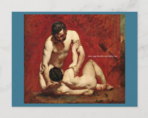 POSTCARD / ETTY William / The wrestlers, 1845