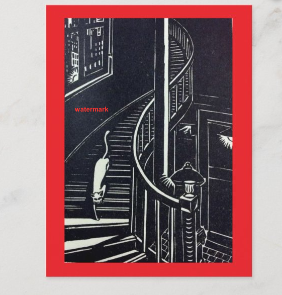 POSTCARD / MASEREEL, Frans / Le chat dans l'escalier, 1928