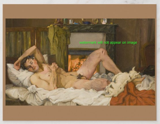 POSTCARD / SOMOV Konstantin, Reclining male nude, 1938