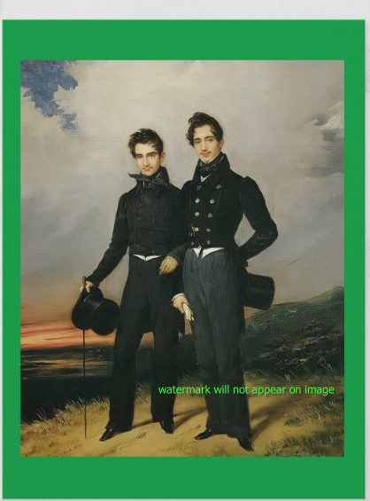 POSTCARD / PINGRET, Edouard / Portrait of two young men, 1830