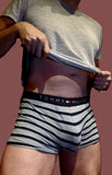 Boxer Briefs / Medium / Tommy Hilfiger / Gray + Black stripes