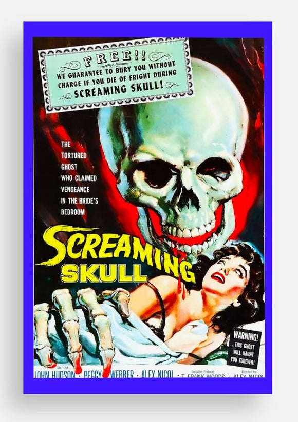 POSTCARD / SCREAMING SKULL, 1958 / Alex Nicol / Peggy Webber