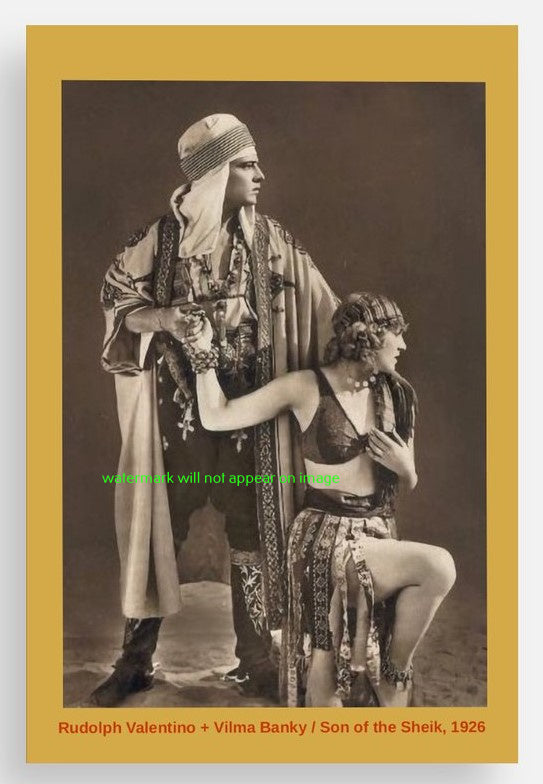 POSTCARD / Vilma Banky + Rudolph Valentino / Son of the Sheik, 1926