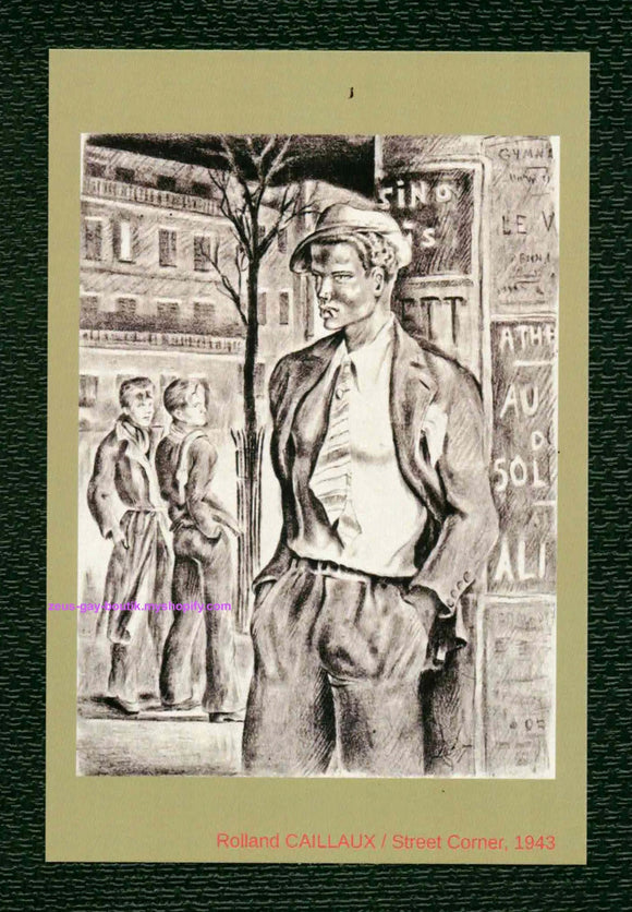 POSTCARD / CAILLAUX, Rolland / Street corner, 1943