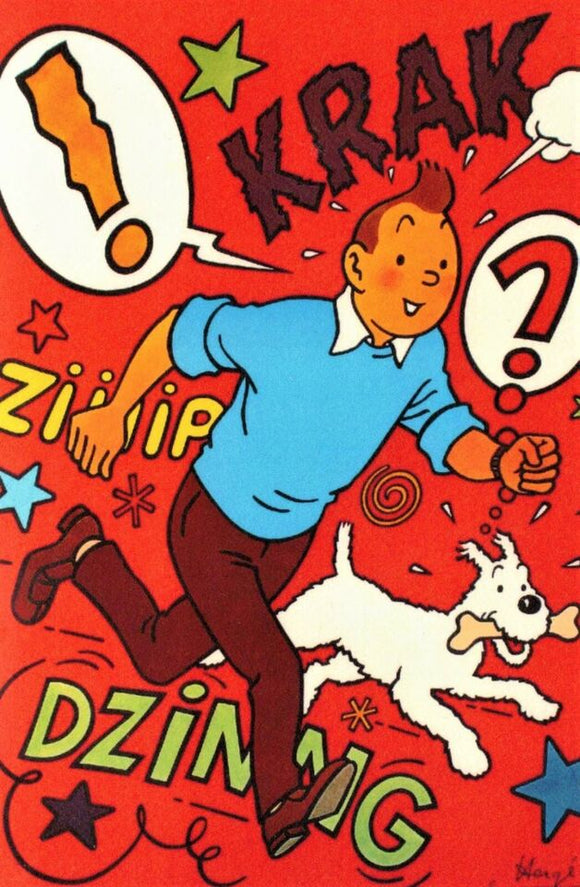 NOTE CARD / Hergé / Tintin Krak Ziiip Dzinng