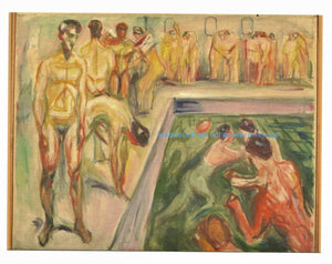 POSTCARD / MUNCH, Edvard / Men in pool, 1923