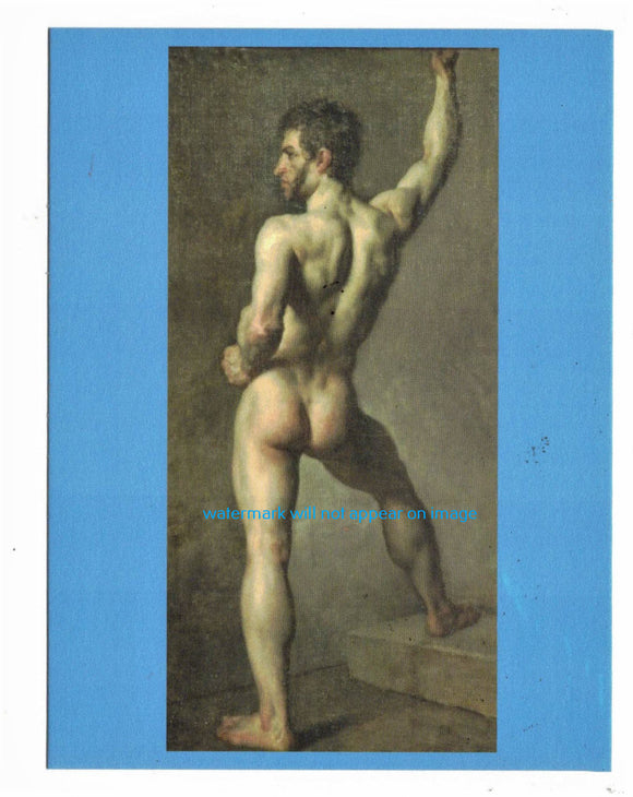 POSTCARD / ETTY William / Nude man from back, 1849
