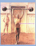 POSTCARD / JANSSON Eugen Fredrick / Pushing weights, 1912