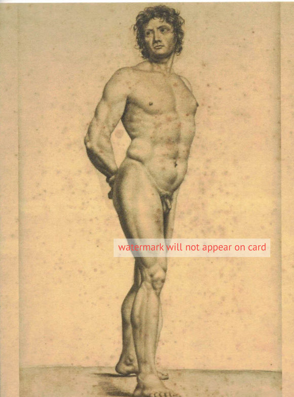 POSTCARD / French School / Neo-classical male nude figure