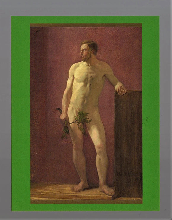 POSTCARD / HAMMER Hans / Man with branch, 1843 (green)