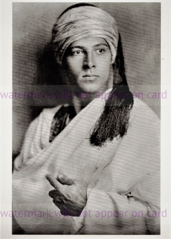 POSTCARD / Rudolph Valentino as The Sheik, 1921