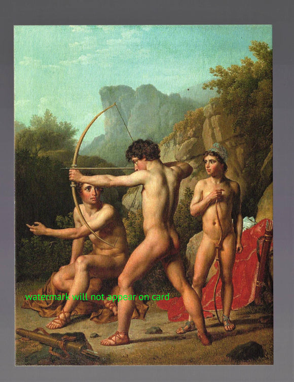 POSTCARD / ECKERSBERG, Christopher / Three Spartan archers, 1812