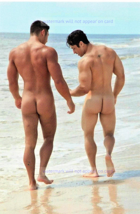 POSTCARD / Nude couple walking on the beach