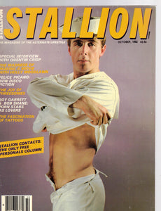 STALLION / 1982 / October / Quentin Crisp / Holly Woodlawn / Roy Garrett / Bob Shane / Tchaikovsky / Raquel Welch / Felice Picano / Russ Michaels / Casey Donovan / Scott Nichols / Jamie Wingo / Sean Weston / Matt Thomas / Tige Masters