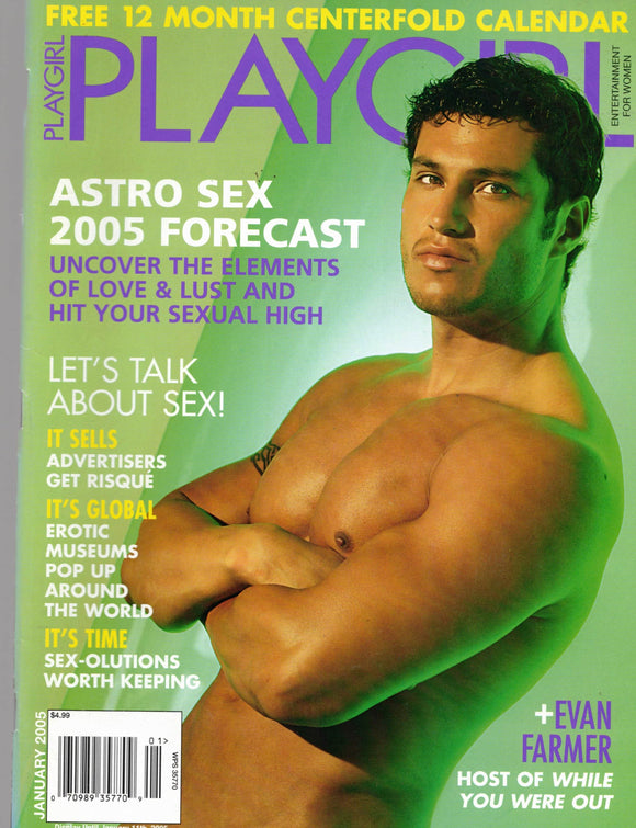 PLAYGIRL / 2005 / January 2005 / free 12 month centerfold calendar / Nate Christianson