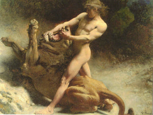 POSTCARD / BONNAT Léon / Samson's youth, 1881