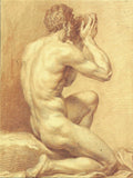 POSTCARD / PICARD Bernard / Male nude drinking, 1723