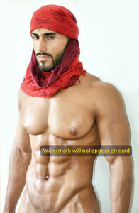 POSTCARD / Arab man with red turban