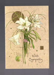 GREETING CARD / CROWTHER, Jane / White lilies - Sympathy (embossed)