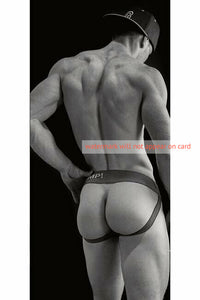 POSTCARD / Carter nude butt in jockstrap + cap