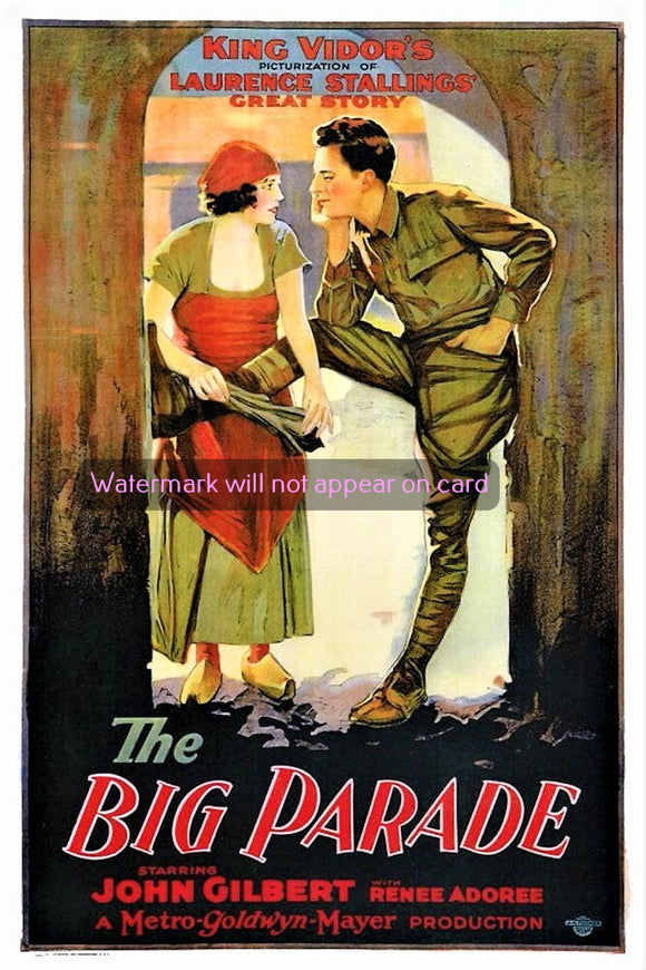 POSTCARD / John Gilbert + Renée Adorée / The Big Parade, 1925