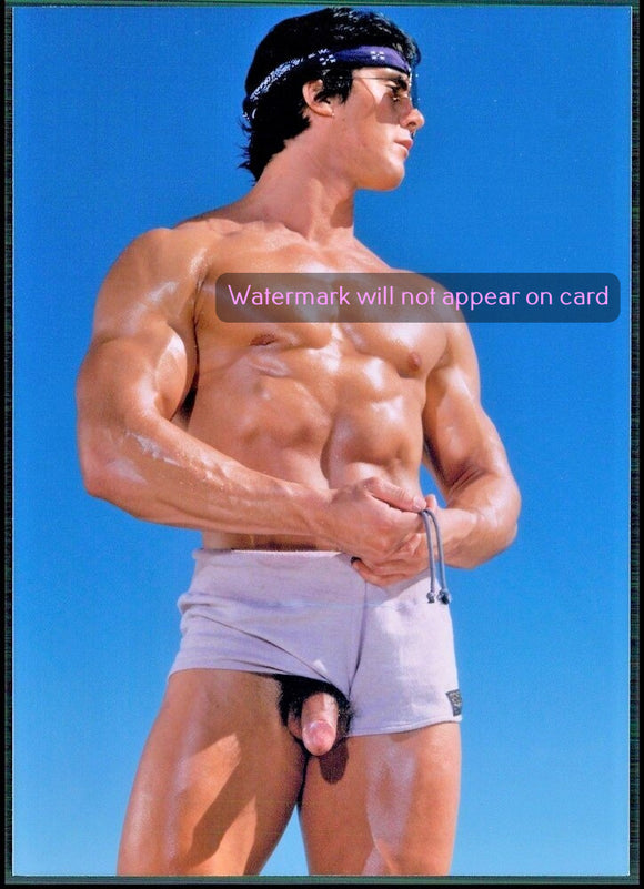 POSTCARD / Nude man with grey trunks