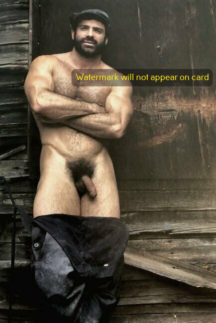 POSTCARD / Henry nude in overalls