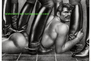 POSTCARD / Tom of Finland / Nude man loving boots, 1978