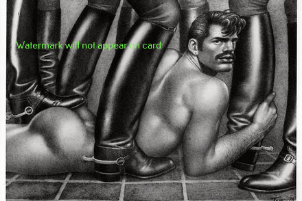 POSTCARD / Tom of Finland / Nude man loving boots, 1978