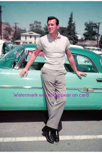 POSTCARD / Rock Hudson with jadeite car