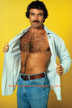 POSTCARD / Tom Selleck with open shirt