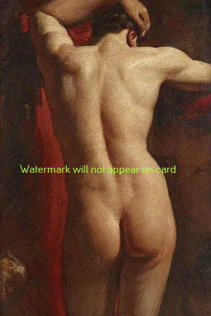 POSTCARD / ETTY William / Male Nude from back, 1820