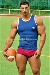 POSTCARD / Steven football player in red shorts